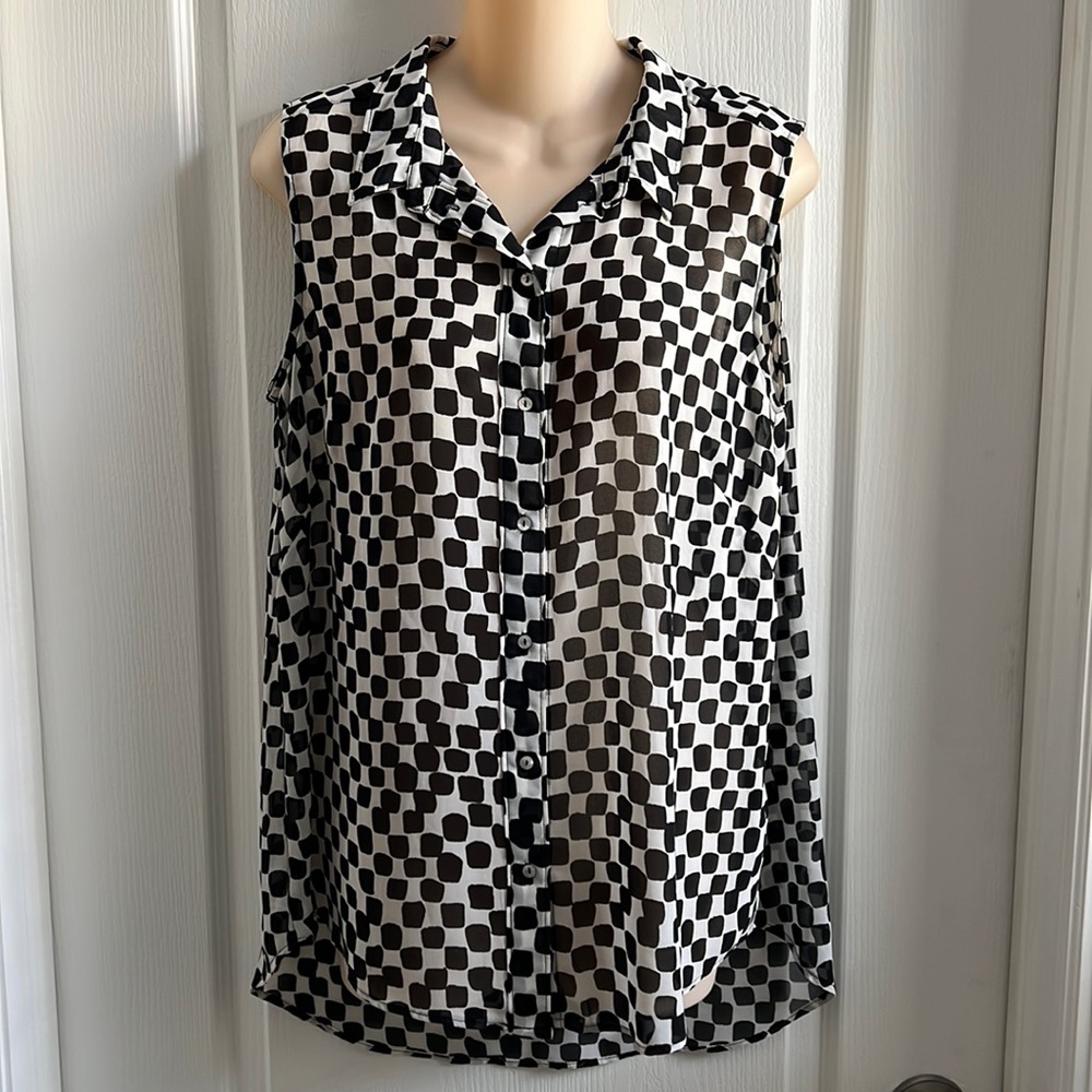 H&M Sheer Sleeveless Hi/Lo Top-10